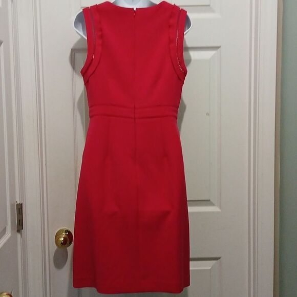 Ann Taylor red sheath midi dress cocktail party holiday Sz 4 NWOT - Picture 4 of 5